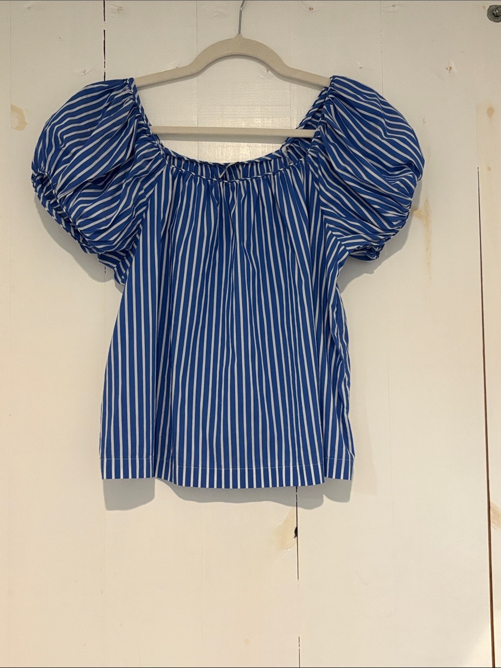 Madewell Puff Sleeve Striped Top